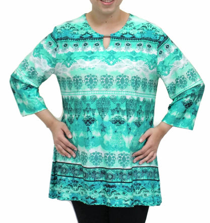 Rylan Border Print Tunic Top