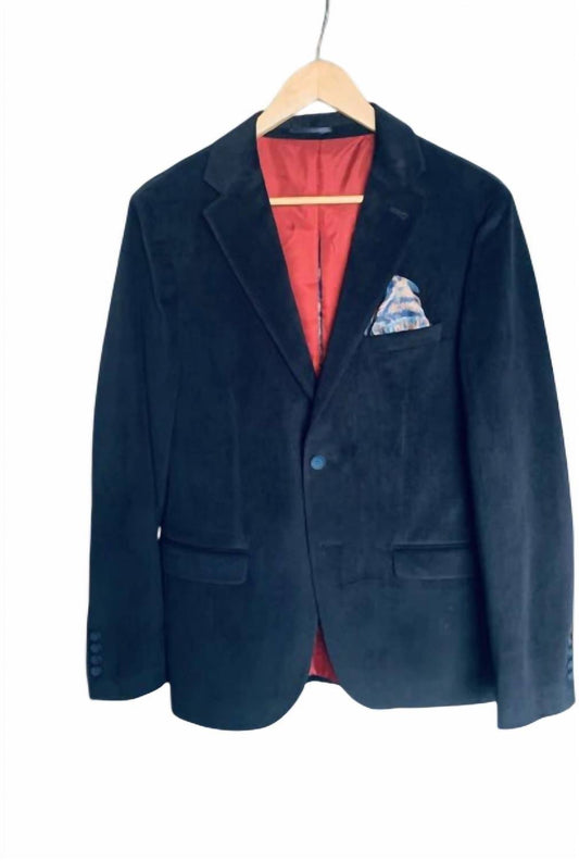 Velvet Blazer With Silk Lining And Pocket Scarf