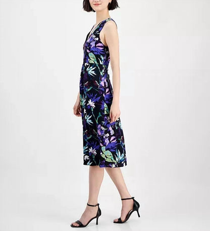 Strappy V-neck Floral Midi Dress