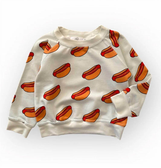Best Day Ever Kids - Kid's Printed Sweatshirt Hot Dog! Pullover Sweatshirt - Rack Hunt -