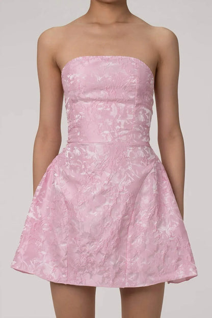 Lady Suite - Floral Jacquard Strapless Mini Dress - Rack Hunt