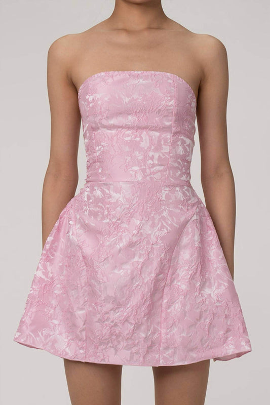 Lady Suite - Floral Jacquard Strapless Mini Dress - Rack Hunt