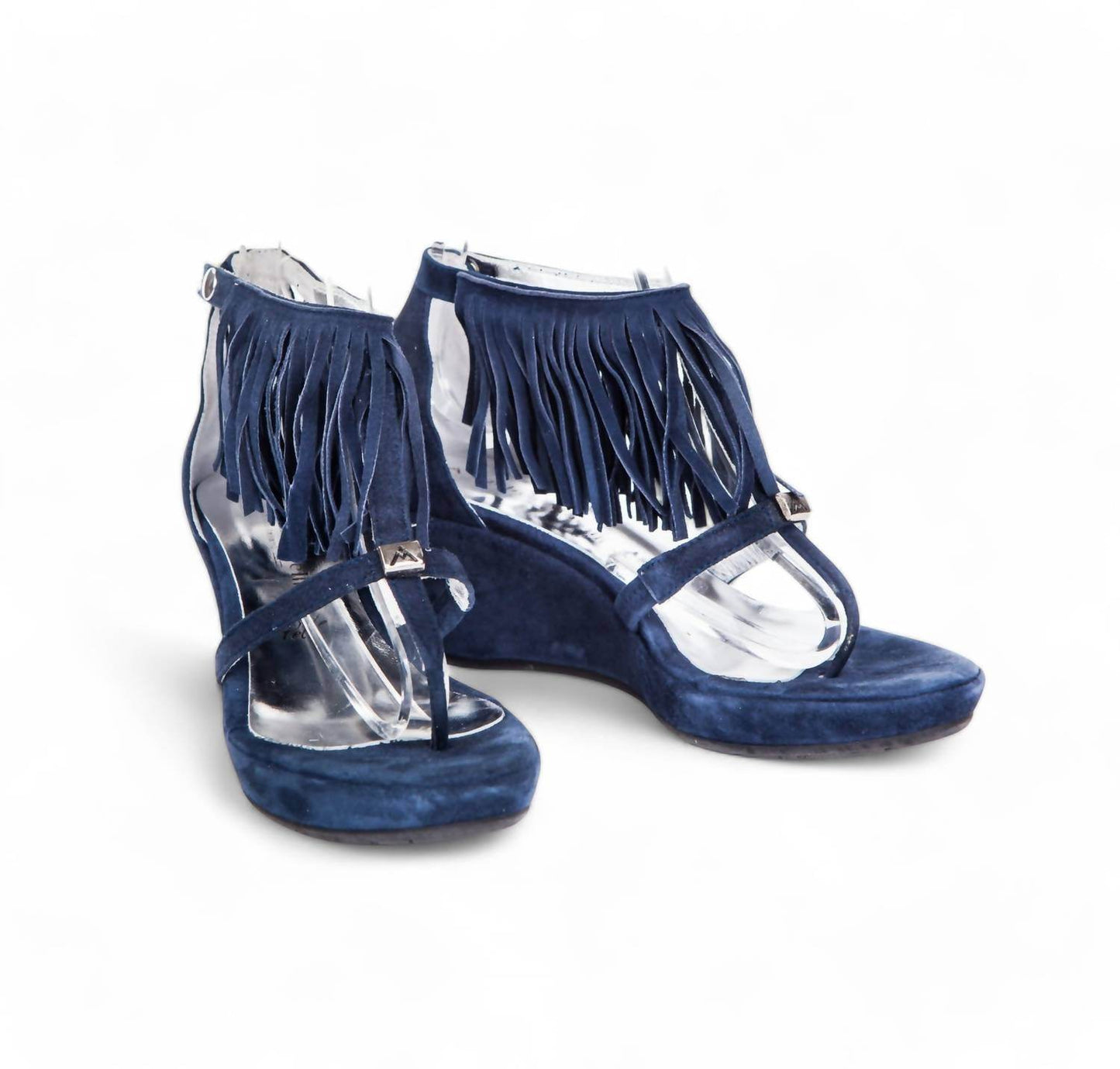 Andrea Morelli - Suede Leather Fringe Wedge Sandals - Rack Hunt -