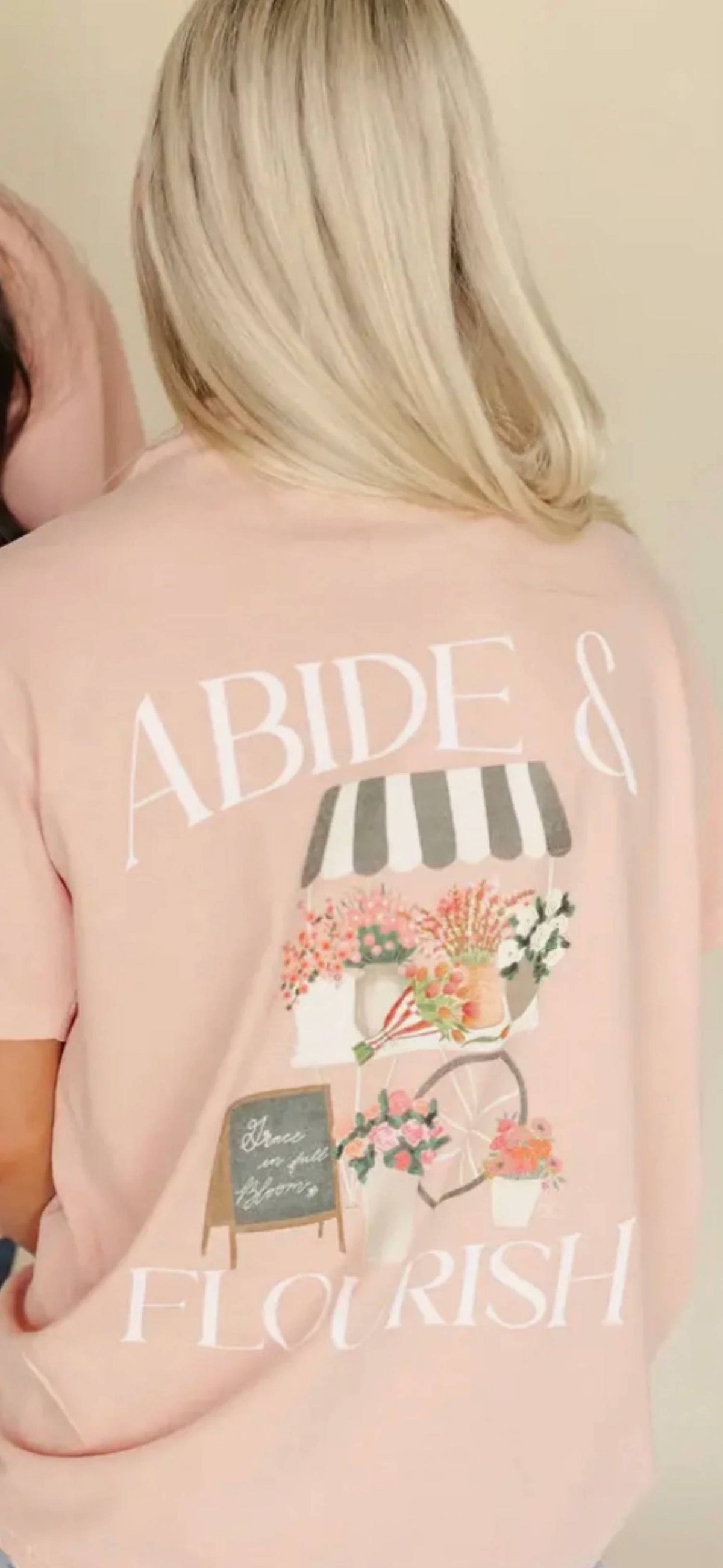 Abide And Flourish Floral Cart Graphic Tee