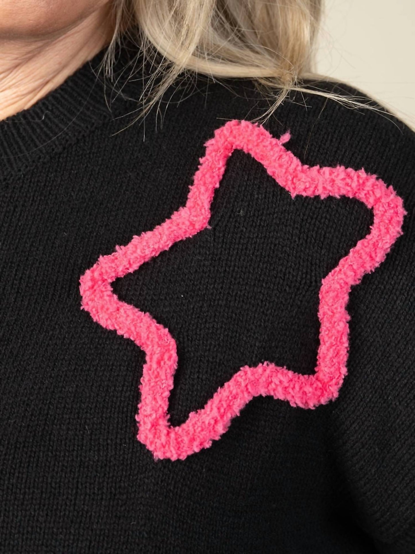 Long Sleeve Sweater With Neon Stars