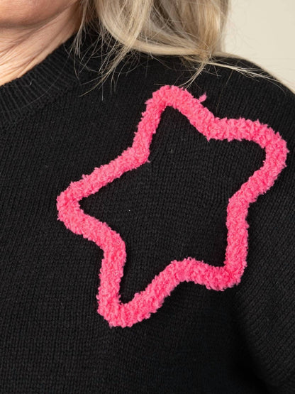 Long Sleeve Sweater With Neon Stars