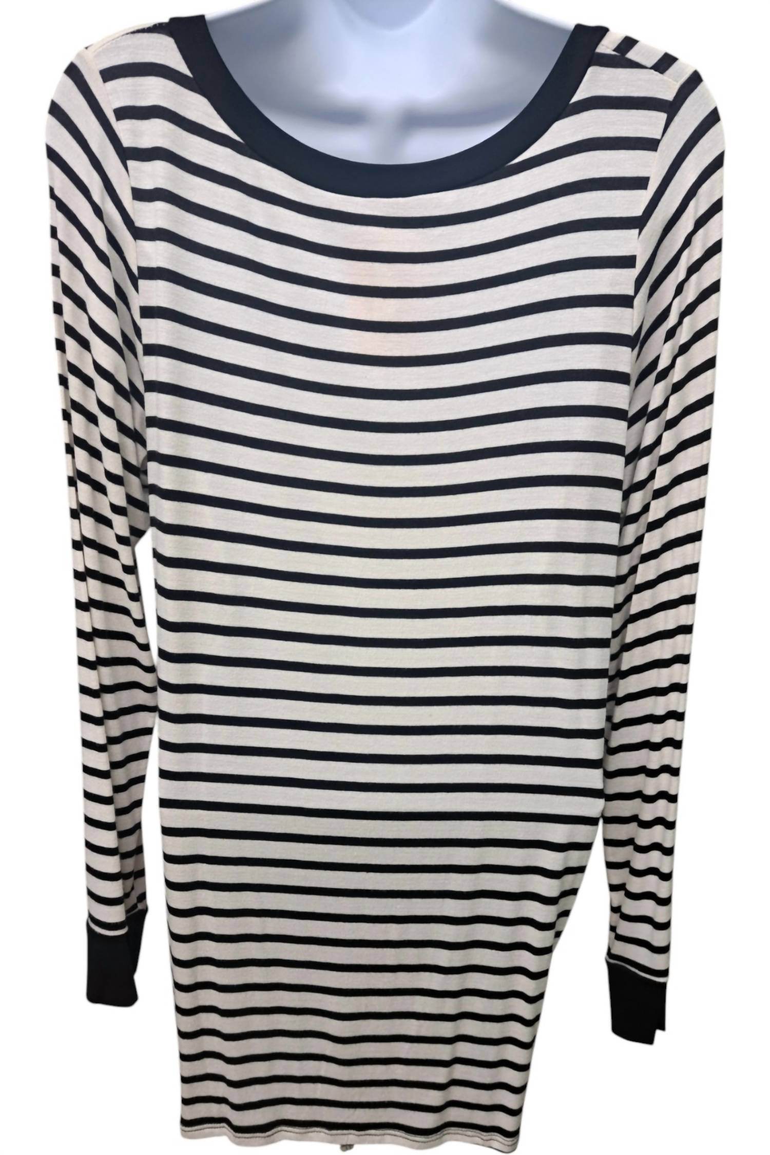 Sun & Moon - Women's Stripes Long Sleeved V Neck Top - Rack Hunt -