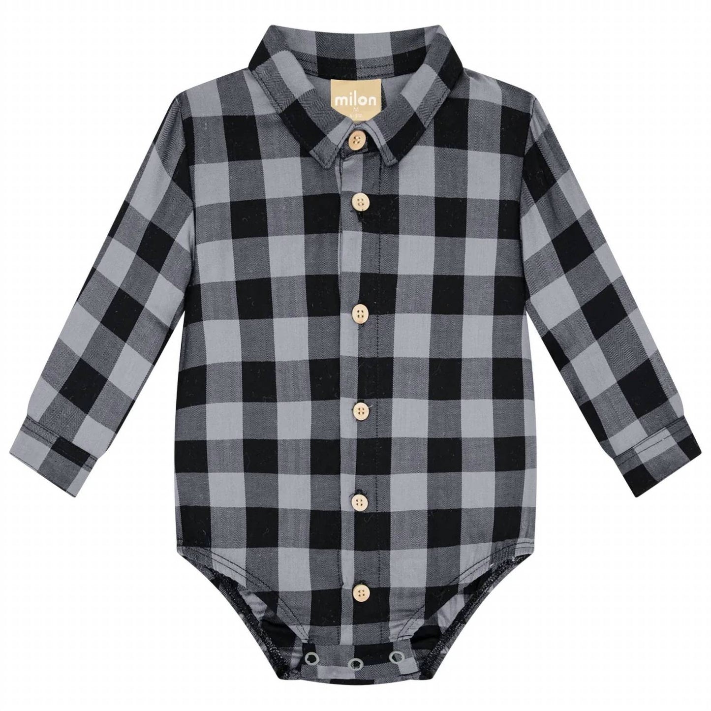 Boy's Plaid Collar Onesie Set