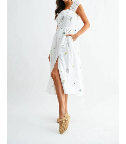 Floral Embroidered Midi Dress