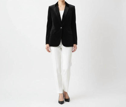 Long Sleeve Velvet Blazer