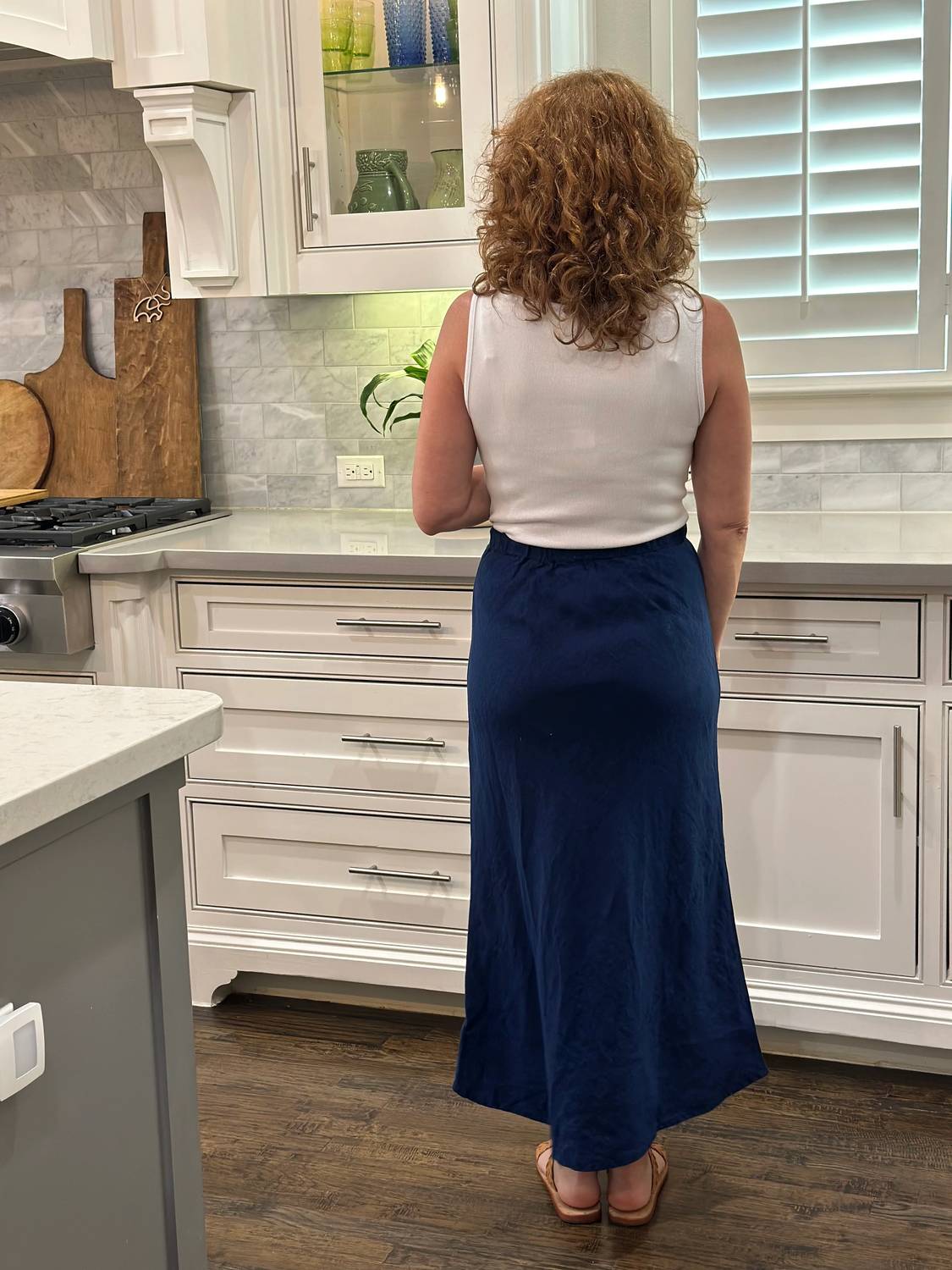 Aix Linen Midi Skirt