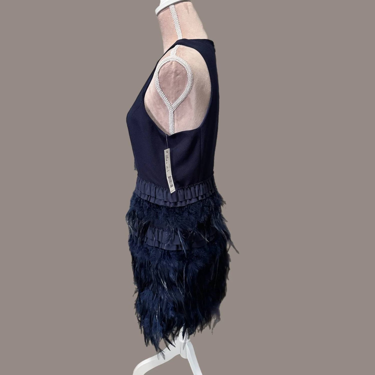 Lucy Cocktail Dress With Genuine Ostrich Feathers