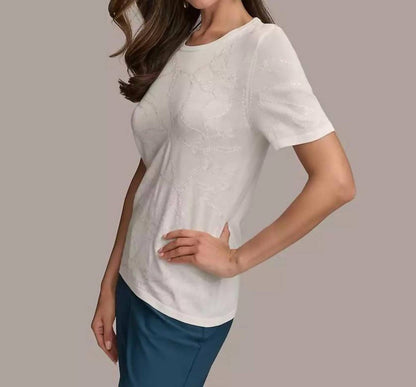 Short-sleeve Sequin Detail Sweater