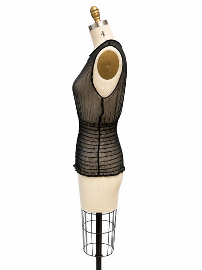Waist Rouching Sheer Tank Top