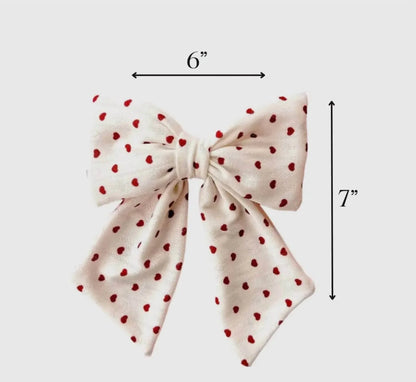 Bohemian Gemme - Women's Valentine Heart Pattern Hair Bow - Rack Hunt
