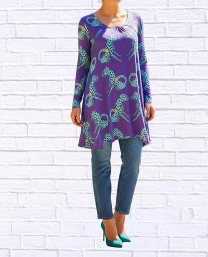 Diva USA - Sibella Pleated Front Long Sleeve Blouse - Rack Hunt