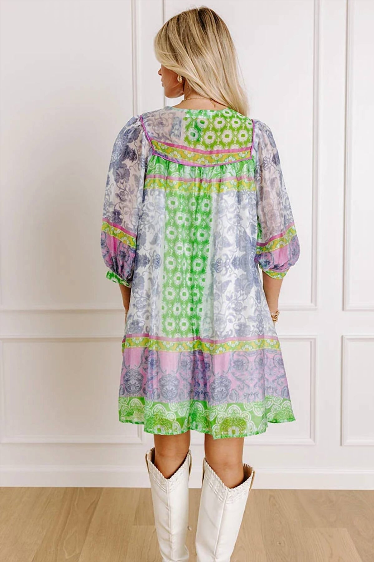Ella Patchwork Short Dress