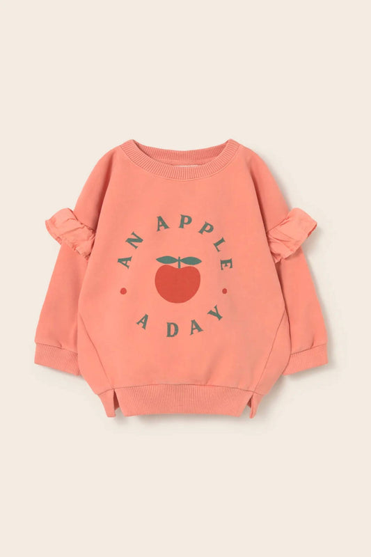 Girls Soft Fleece Print Ruffle Sweatshirt