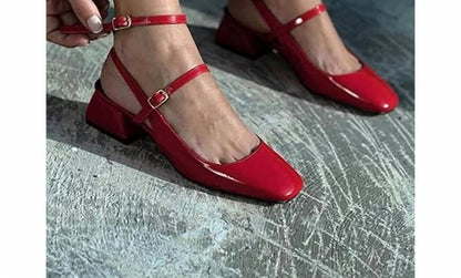 Women's Mary Jane Chunky Low Heel Shoes