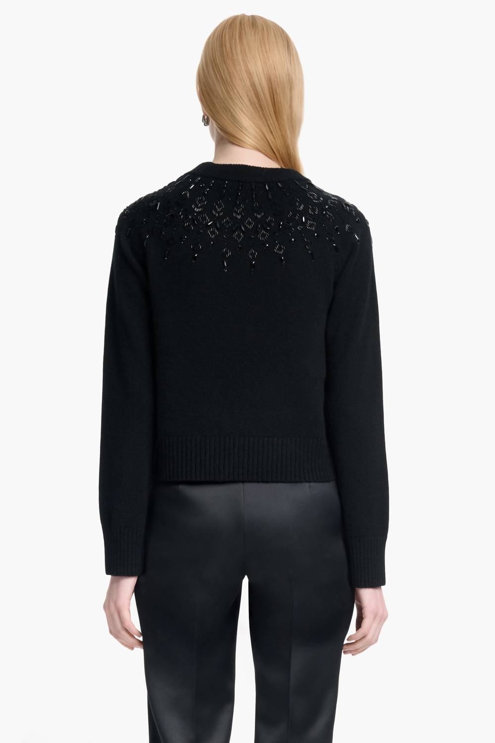 Harold Beaded Neckline Wool Sweater