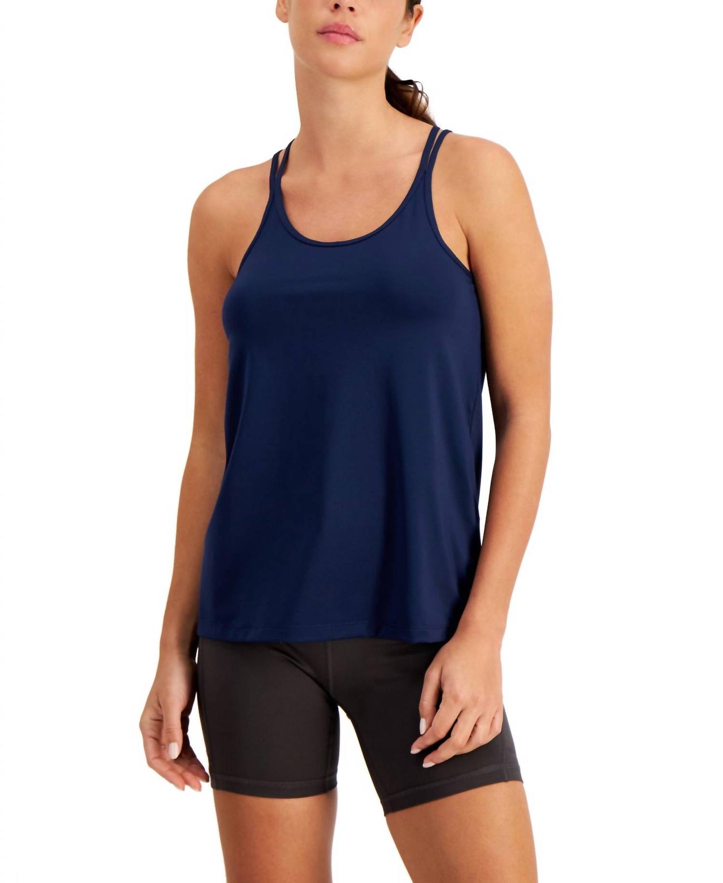 Activewear Solid Strappy Tank Top