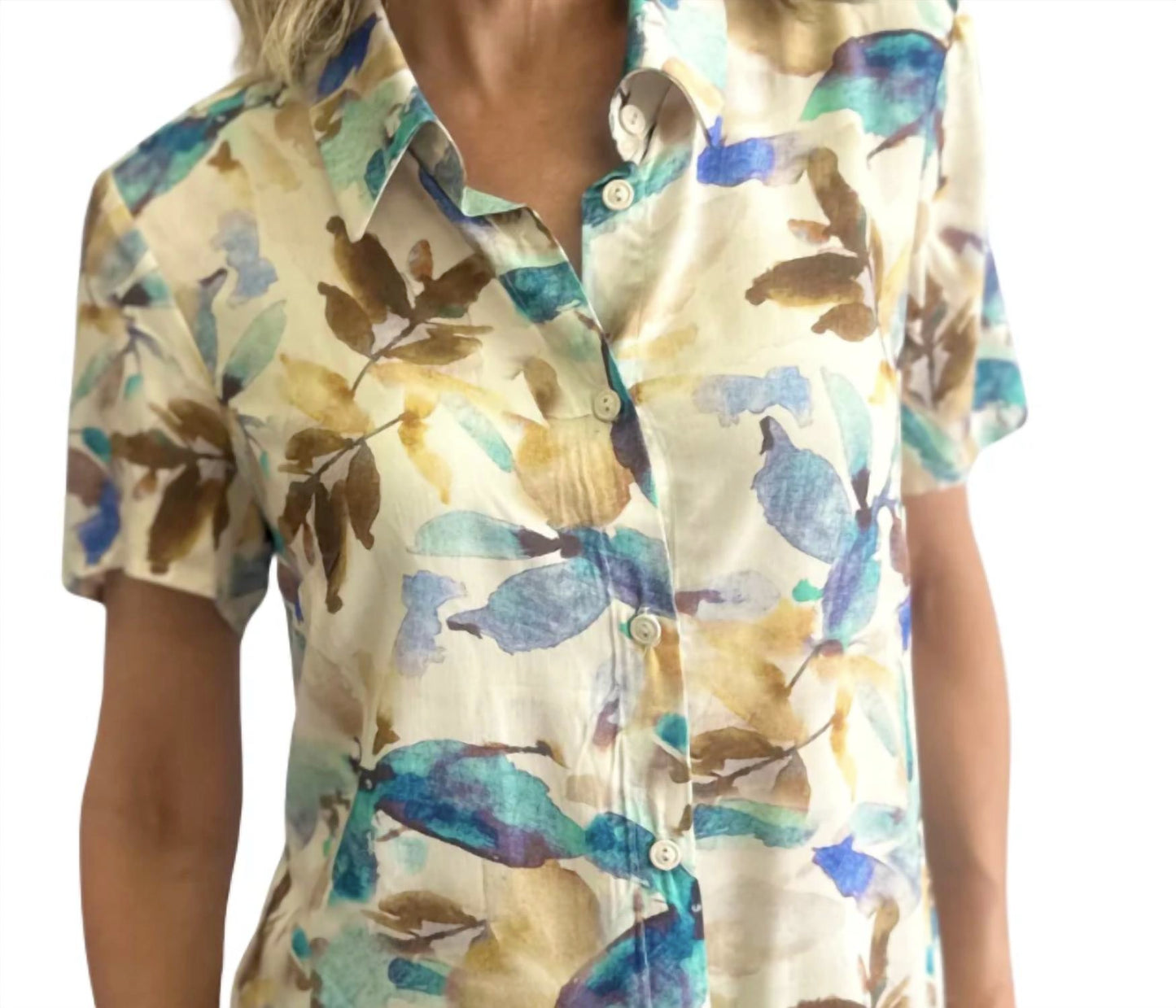 Printed Button-up Top