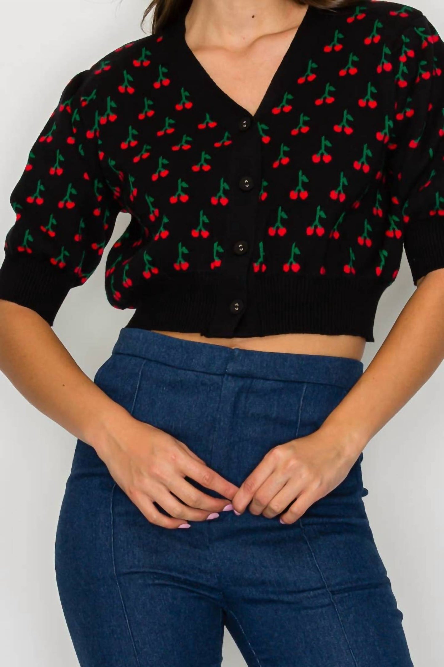 Cute As Cherry Crop Sweater