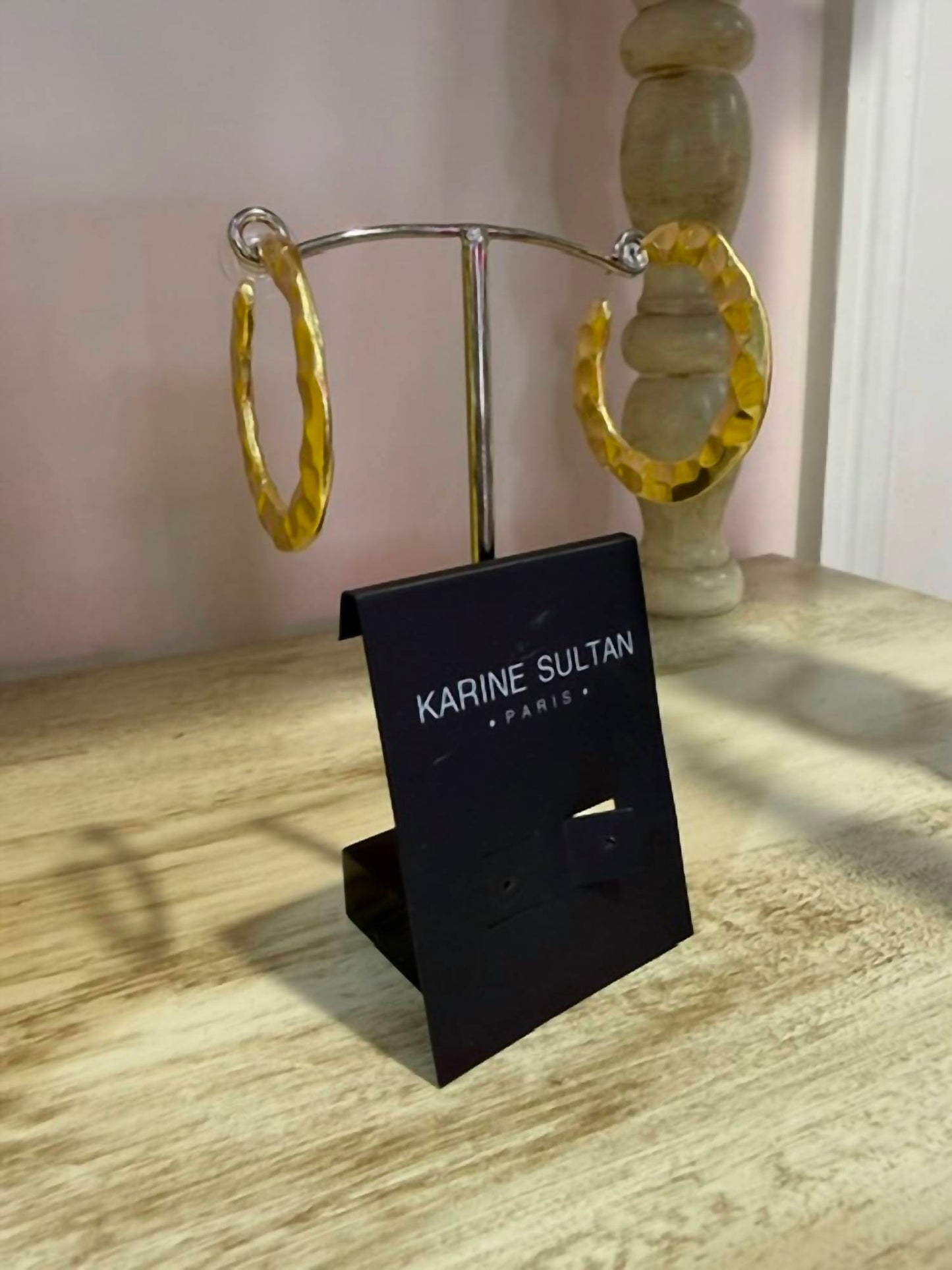 Women's Hammered Hoop Earrings