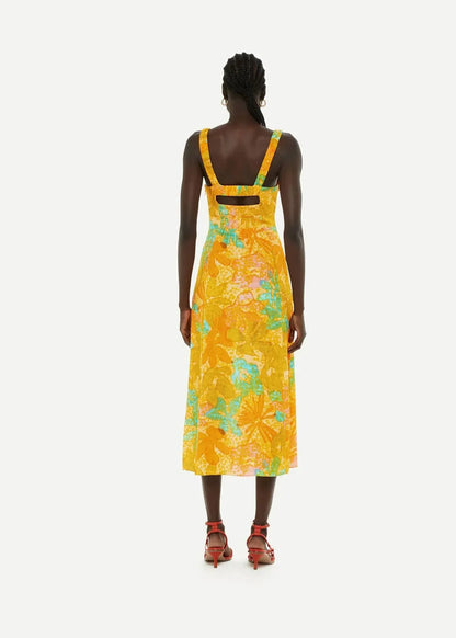 Whistles - Palm Floral Carmel Midi Dress - Rack Hunt