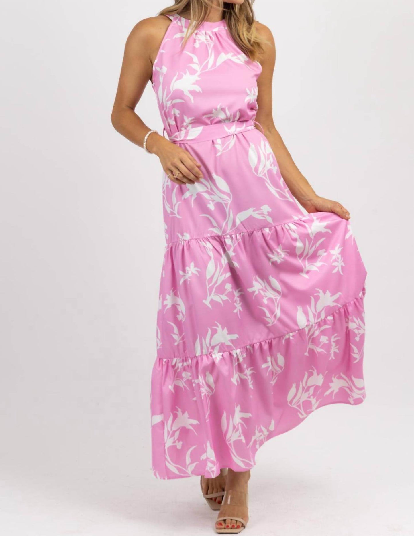 Fashion in the Box - Peony Halter Belted Maxi Dress - Rack Hunt