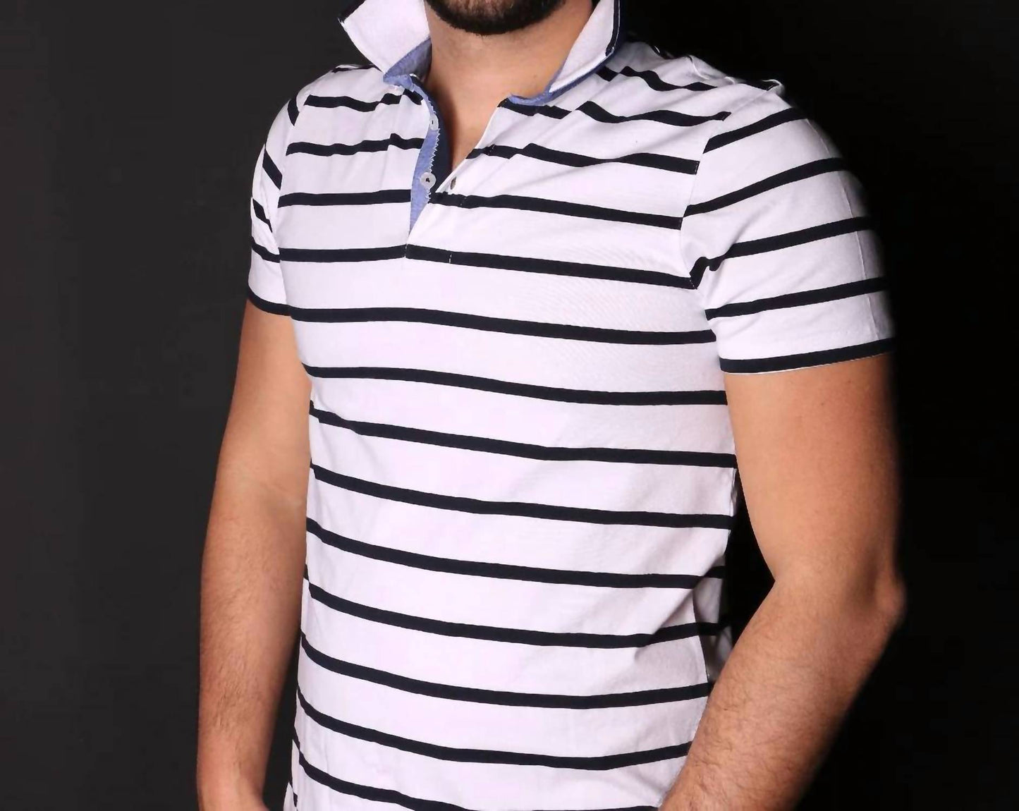 Striped Polo With Trim