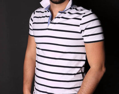 Striped Polo With Trim