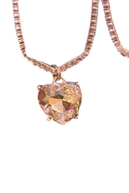 Women's Hexagon Drop Earrings With Topaz Heart Crystal