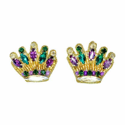 Women's Mardi Gras Crown Earrings