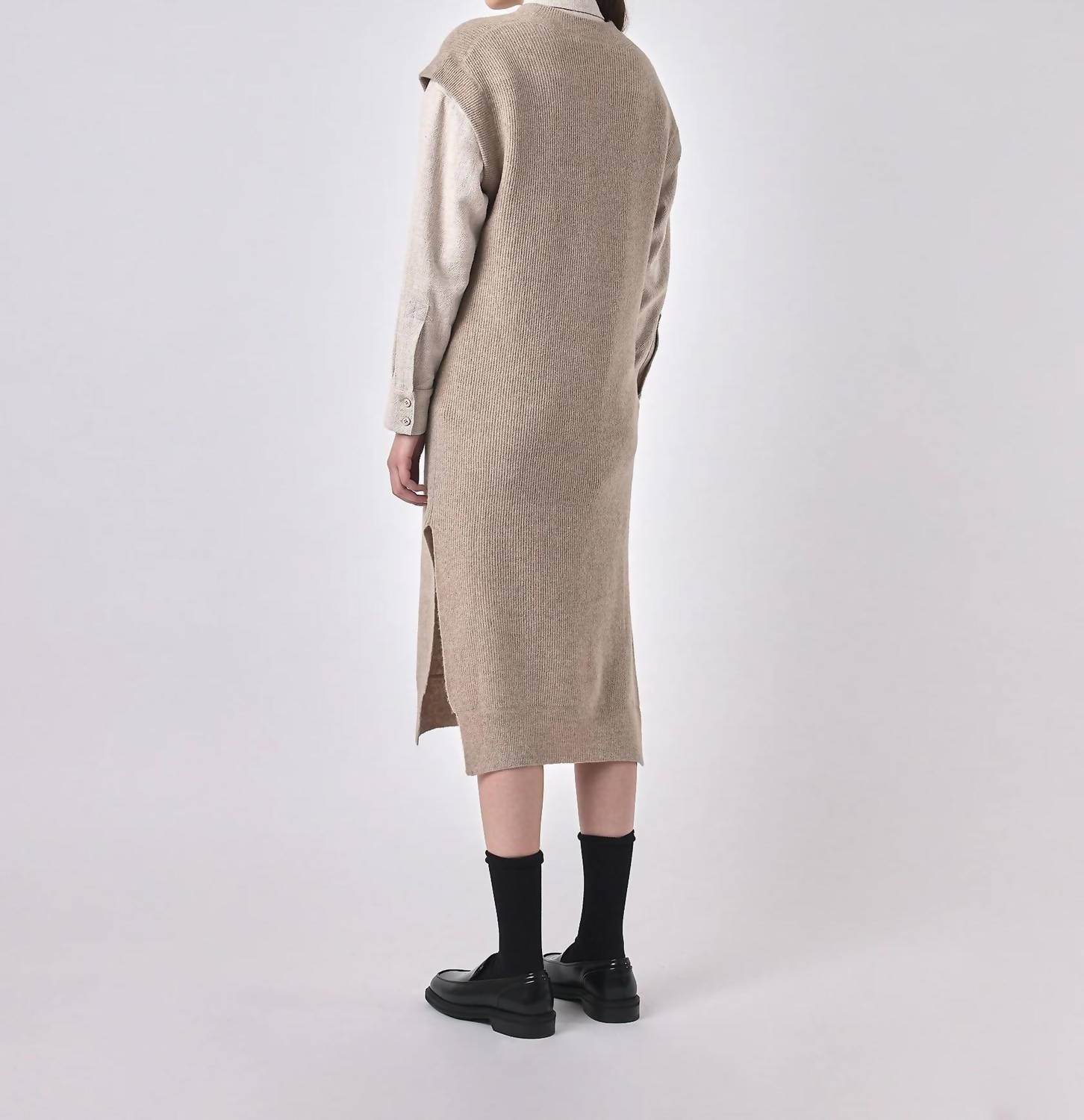 7115 by SZEKI - Slit Vest Knit Dress - Rack Hunt