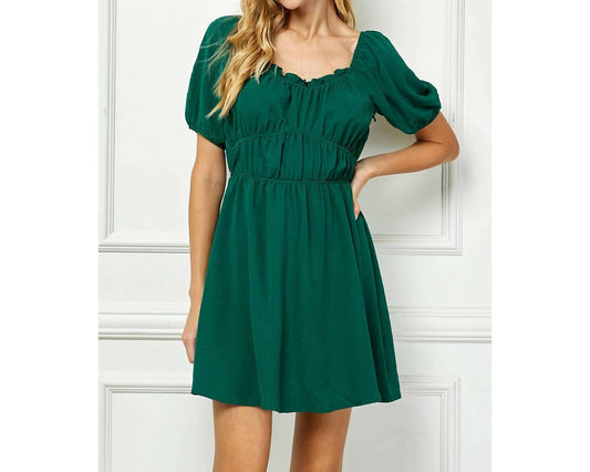 Puff Sleeve With Juliette Waist Tiered Dress