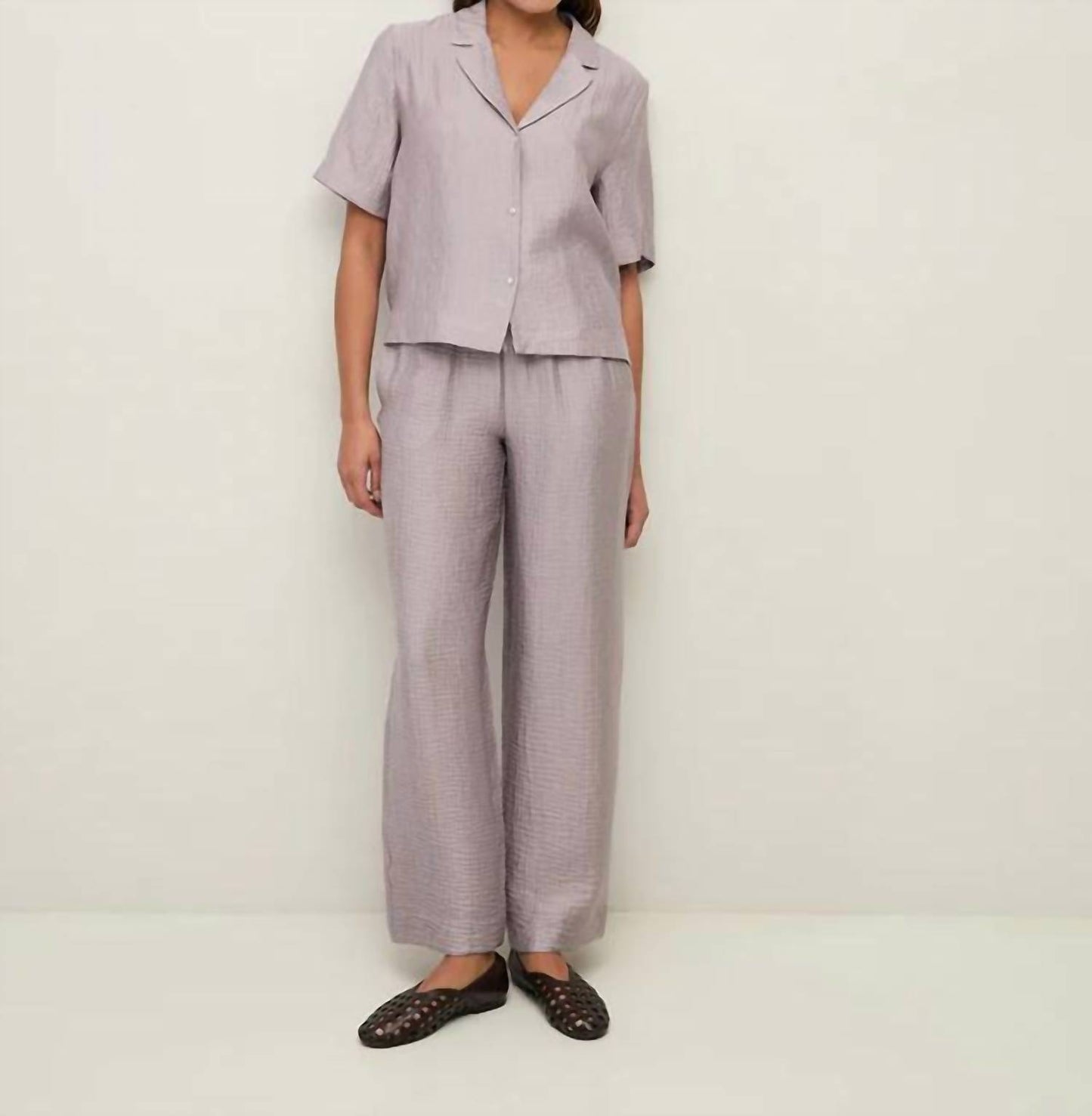 Greta Flowy Wrinkle Effect Wide Leg Pants