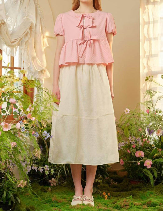 Rosie Posie - Textured High Waisted Midi Skirt - Rack Hunt -