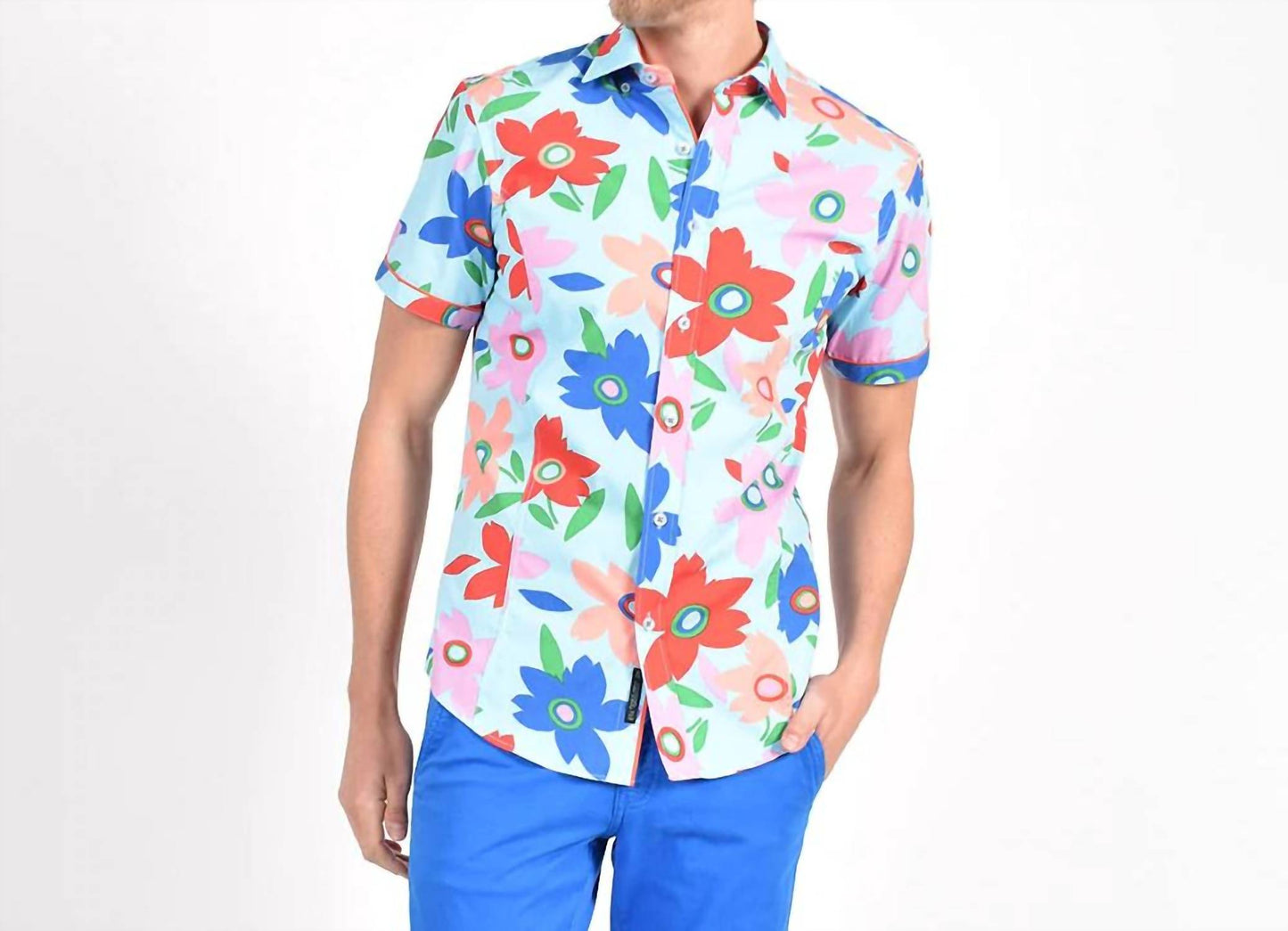 Coral Pop Art Short Sleeve Shirt