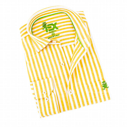 Men's Stanford Stripe Frog Linen Shirt