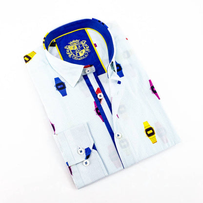 Men's Vintage Watches Button Down Print Shirt