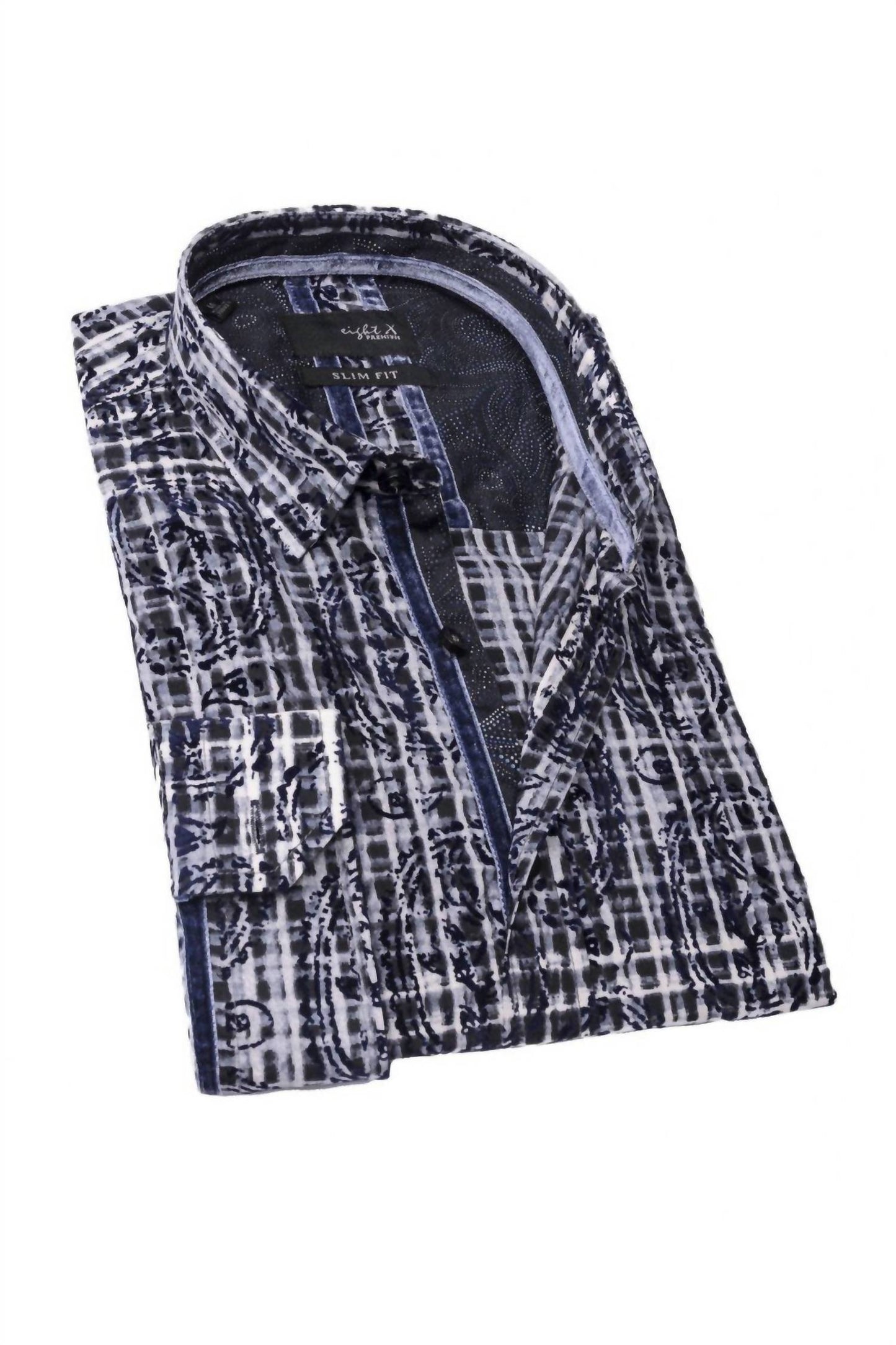 Men's Paisley Flocking Button Down Shirt