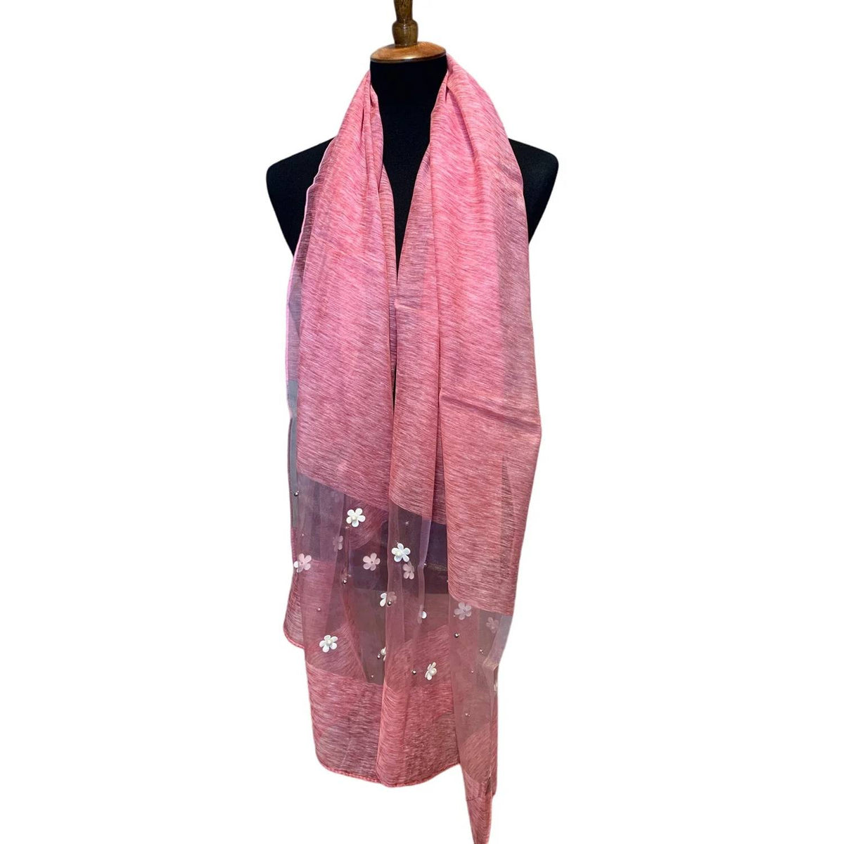 Women's Sheer Pearl Floral Lightweight Scarf Wrap
