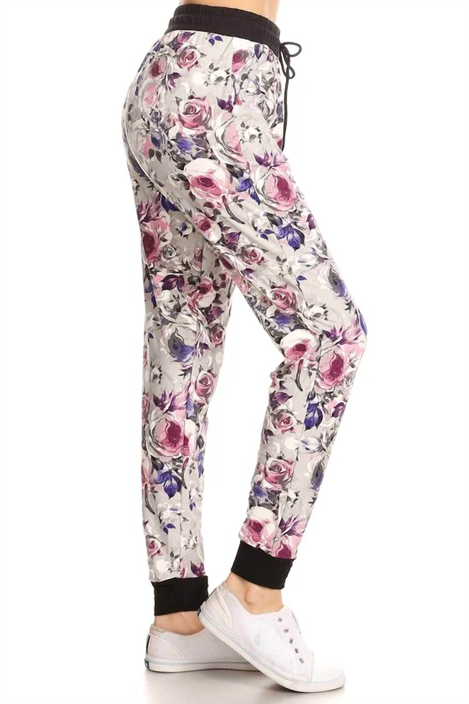 LOVE IT - Grey Floral Jill Jogger Pants - Rack Hunt