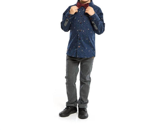Nanobébé - Boys' Frenchie Micro Print Shirt - Rack Hunt -