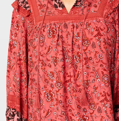 Gibsonlook - Harvest Moon Border Print Blouse - Rack Hunt