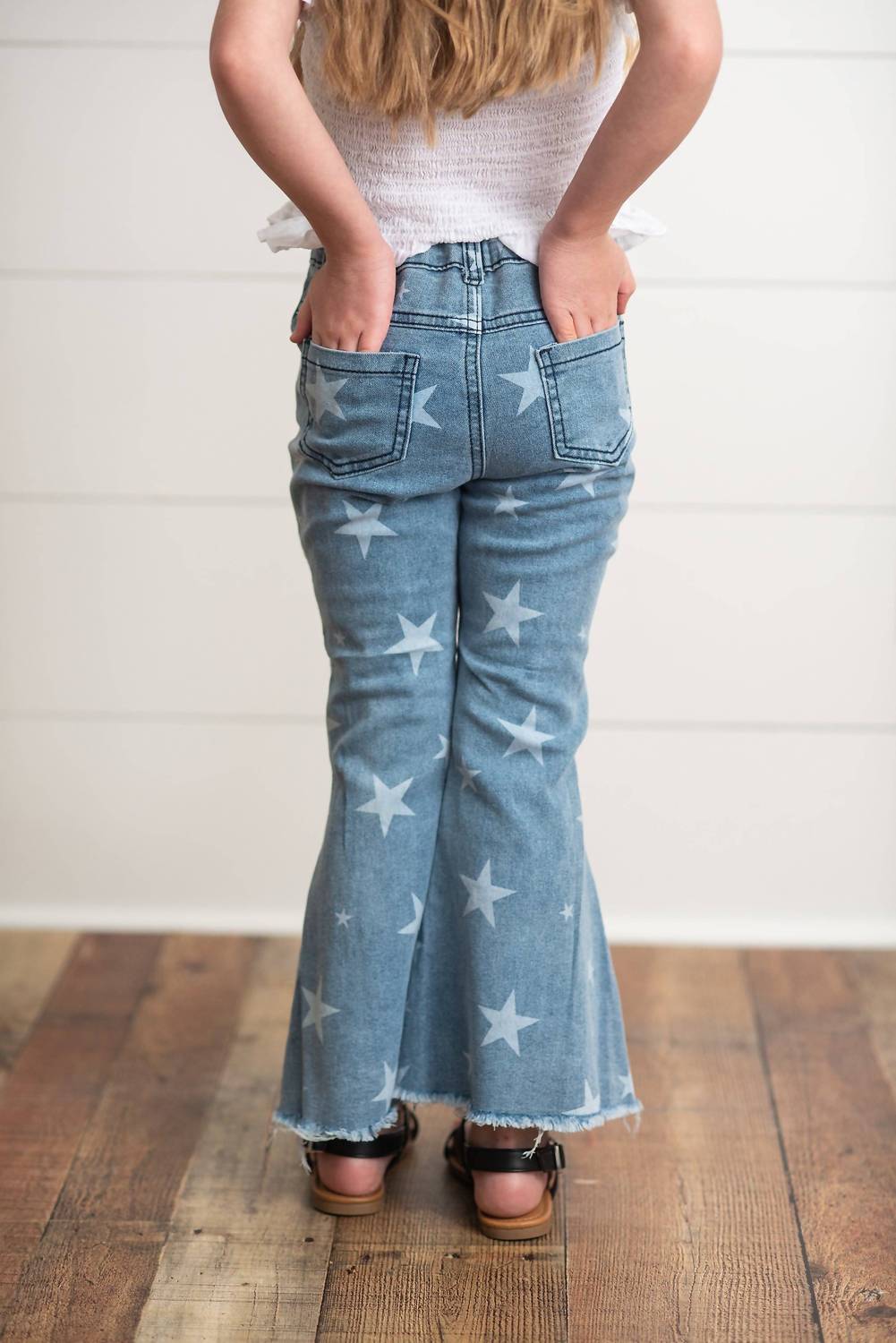 Youth Faded Star Flare Denim Jean Pant
