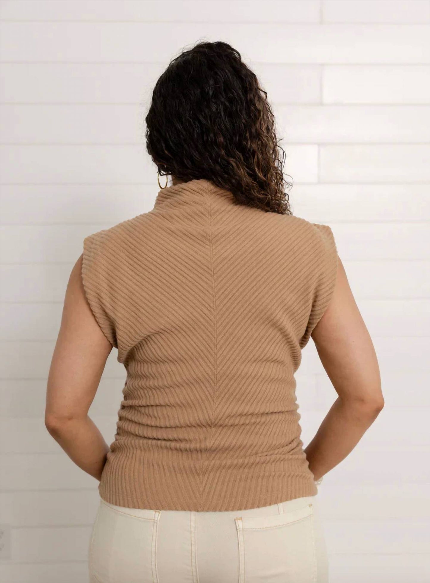 Funnel Neck Side Ruched Top