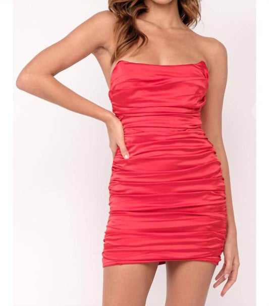 Cason Couture - The Lara Satin Strapless Ruched Mini Dress - Rack Hunt