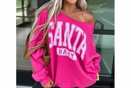 Birdie - Women's Santa Baby Off Shoulder Sweatshirt - Rack Hunt